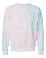 Independent Trading Co. Unisex Midweight Tie-Dyed Crewneck Sweatshirt. PRM3500TD - Tie Dye Cotton Candy