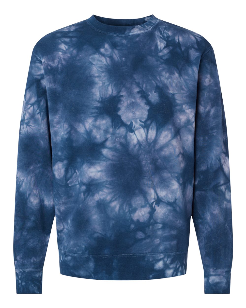 Independent Trading Co. Unisex Midweight Tie-Dyed Crewneck Sweatshirt. PRM3500TD - Tie Dye Navy