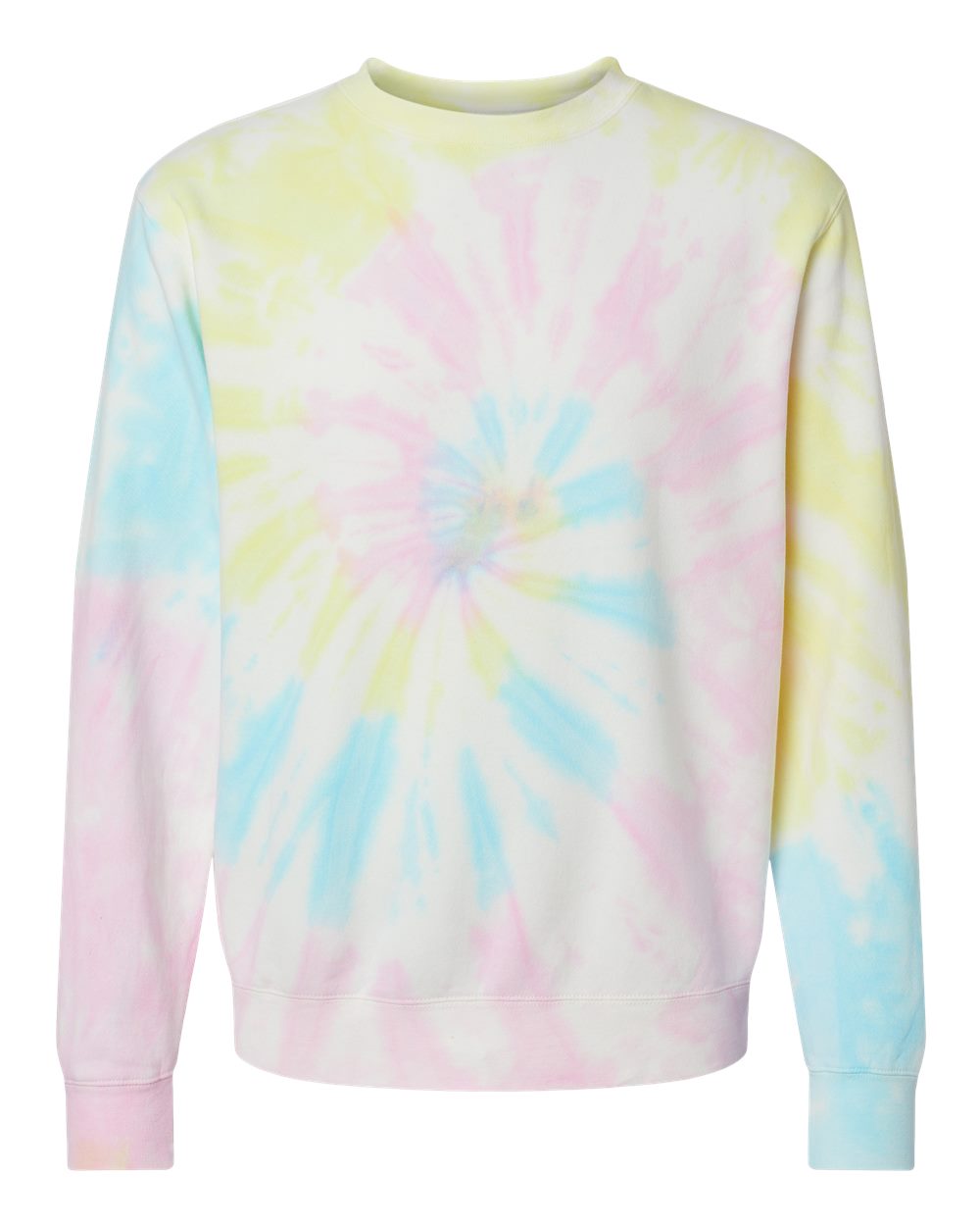 Independent Trading Co. Unisex Midweight Tie-Dyed Crewneck Sweatshirt. PRM3500TD - Tie Dye Sunset Swirl