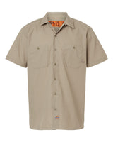 Dickies Men's Tall Industrial Short Sleeve Work Shirt. S535T - Desert Sand