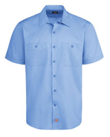 Dickies Men's Tall Industrial Worktech Ventilated Short Sleeve Work Shirt. LS51T - Light Blue
