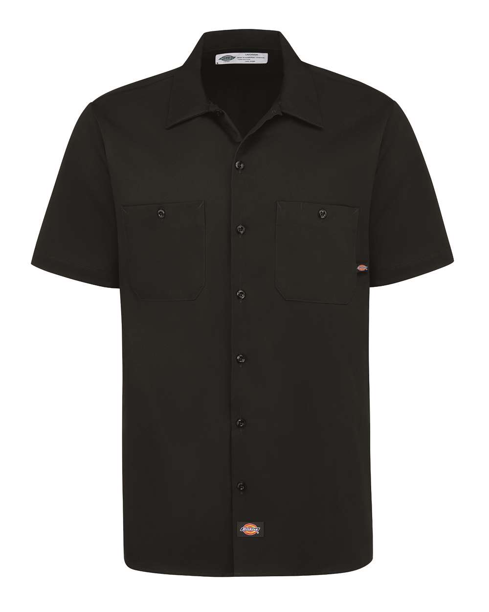 Dickies Men's Industrial Short Sleeve Cotton Work Shirt. S307 - Black