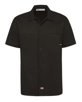 Dickies Men's Industrial Short Sleeve Cotton Work Shirt. S307 - Black
