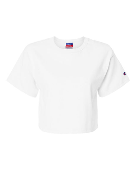 Champion Women's Heritage Jersey Crop T-Shirt. T453W - White