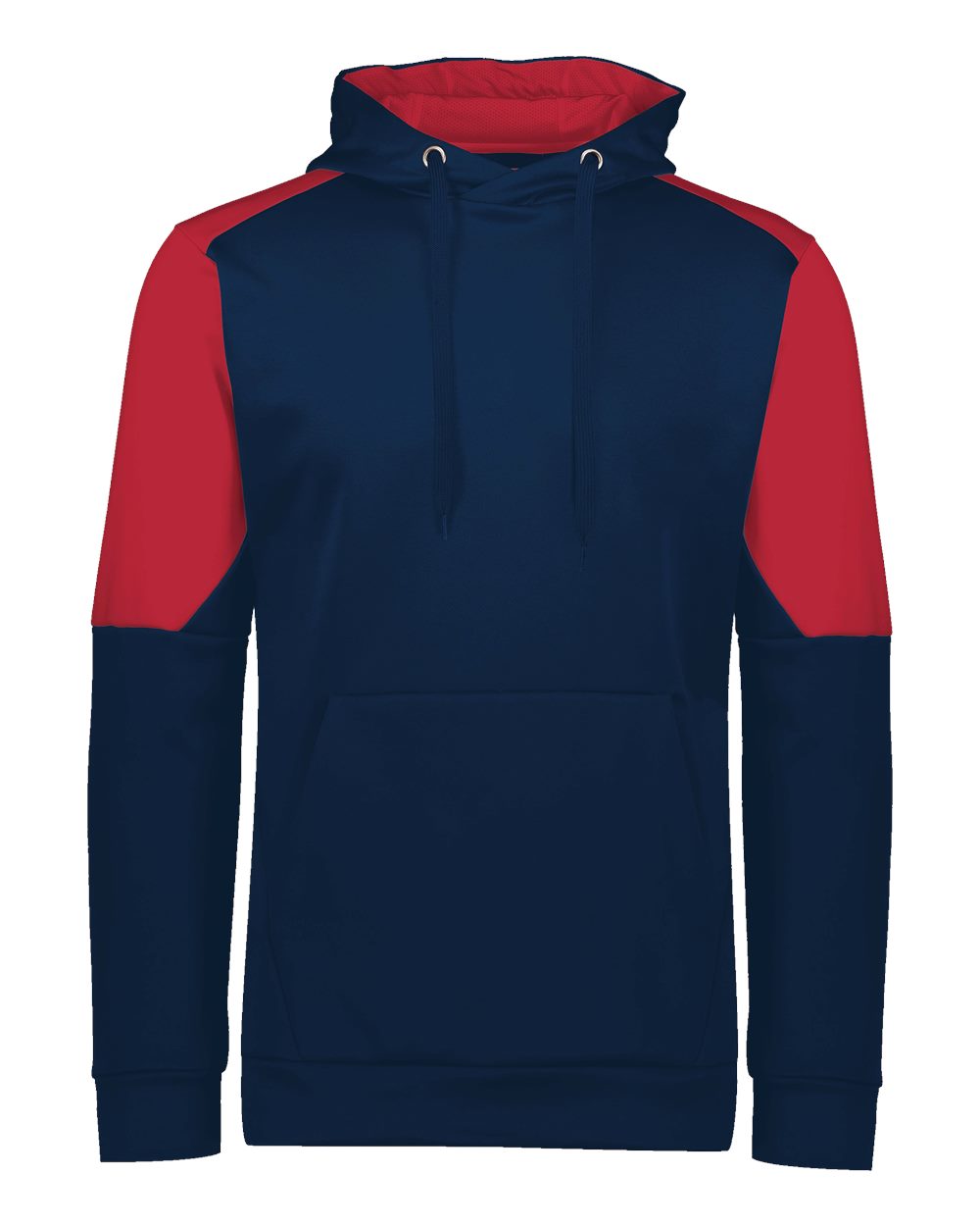 Holloway Unisex Blue Chip Hooded Sweatshirt. 222540 - Navy/ Scarlet