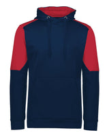 Holloway Unisex Blue Chip Hooded Sweatshirt. 222540 - Navy/ Scarlet