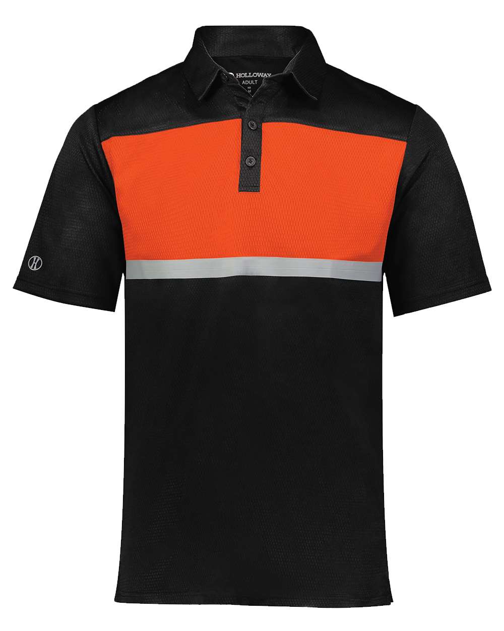 Holloway Men's Dry-Excel™ Prism Bold Polo. 222576 - Black/ Orange