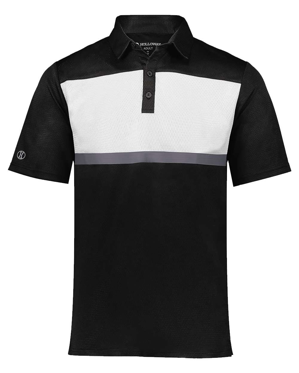 Holloway Men's Dry-Excel™ Prism Bold Polo. 222576 - Black/ White