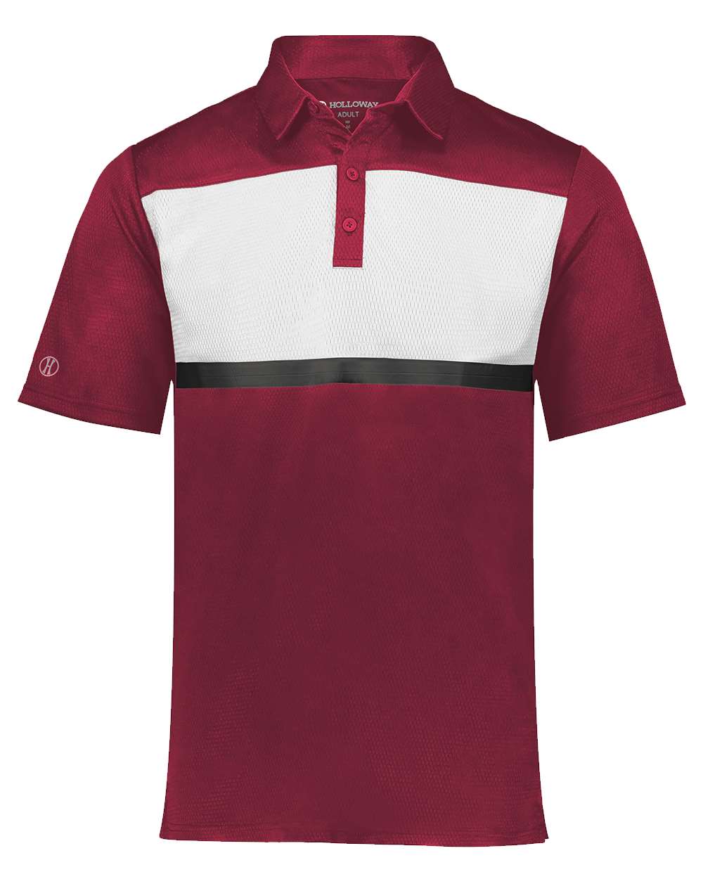 Holloway Men's Dry-Excel™ Prism Bold Polo. 222576 - Cardinal/ White
