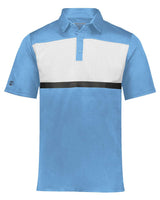 Holloway Men's Dry-Excel™ Prism Bold Polo. 222576 - Columbia Blue/ White
