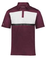 Holloway Men's Dry-Excel™ Prism Bold Polo. 222576 - Maroon/ White