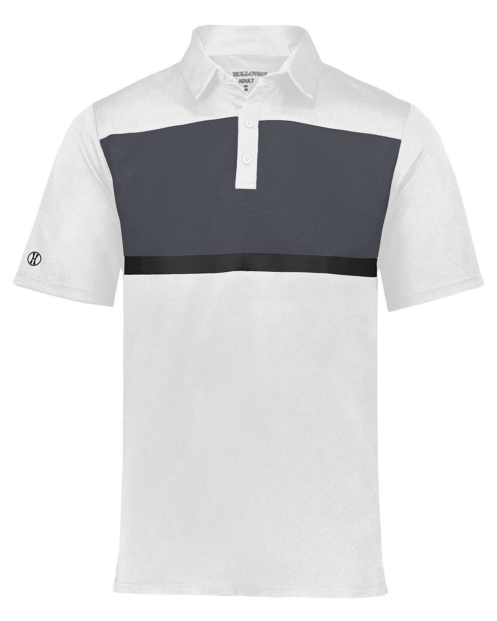 Holloway Men's Dry-Excel™ Prism Bold Polo. 222576 - White/ Carbon