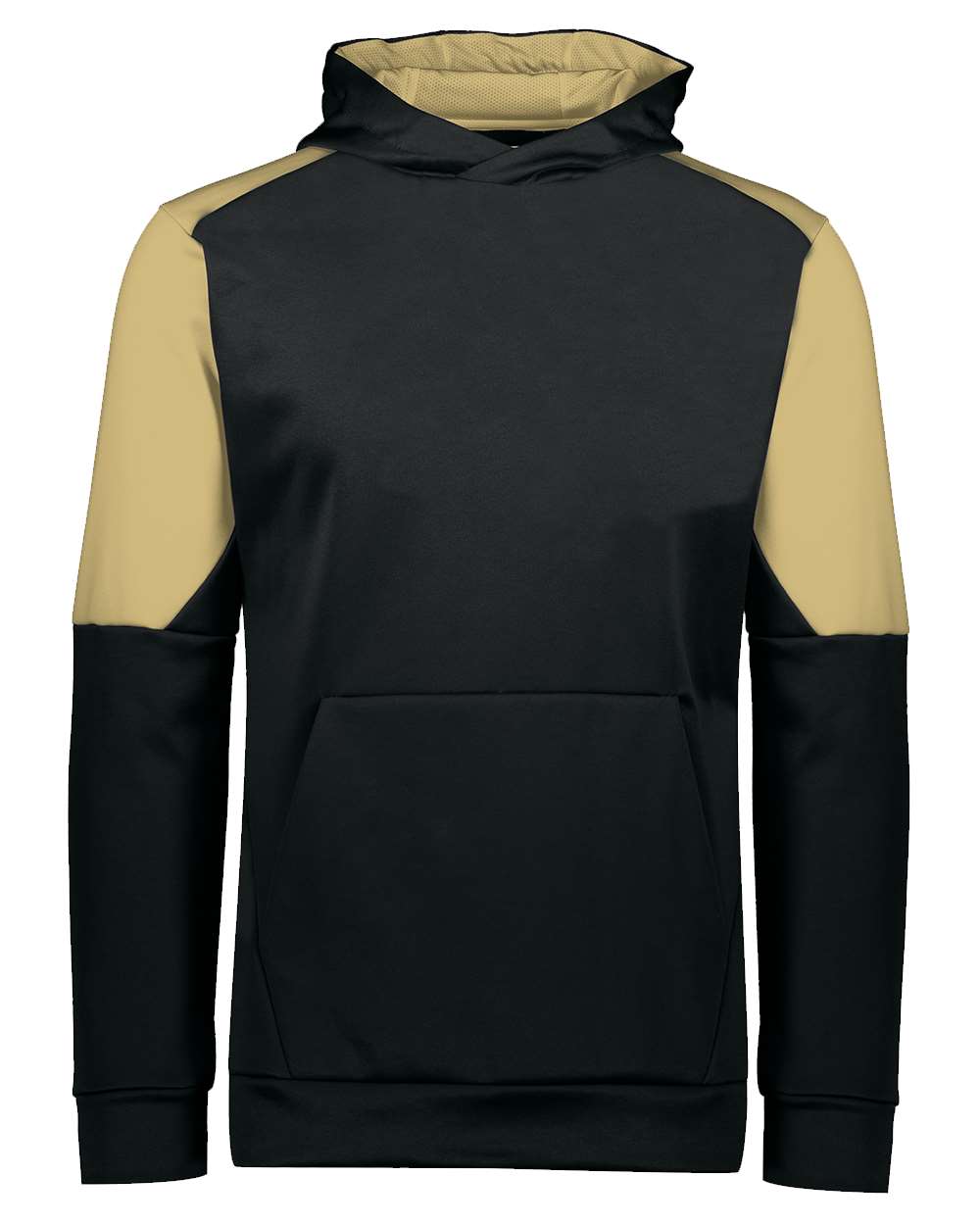 Holloway Youth Blue Chip Hooded Sweatshirt. 222640 - Black/ Vegas Gold