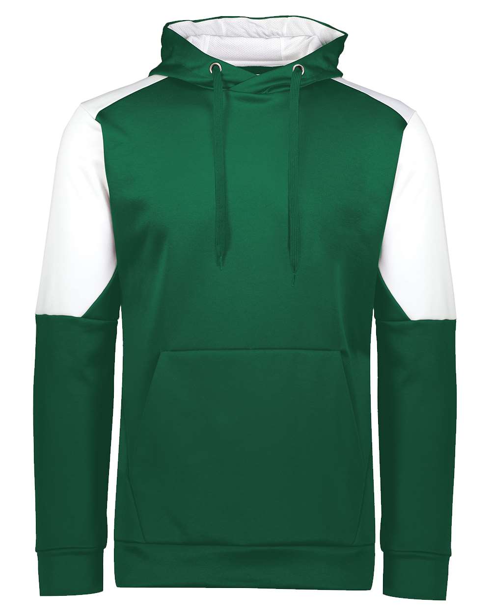 Holloway Youth Blue Chip Hooded Sweatshirt. 222640 - Dark Green/ White