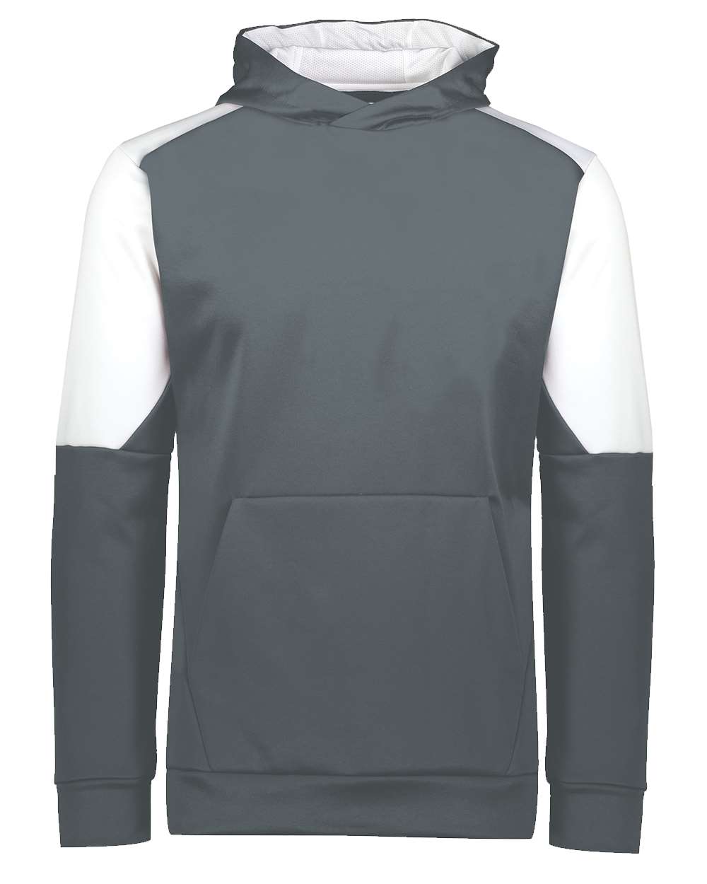 Holloway Youth Blue Chip Hooded Sweatshirt. 222640 - Iron/ White