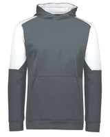 Holloway Youth Blue Chip Hooded Sweatshirt. 222640 - Iron/ White