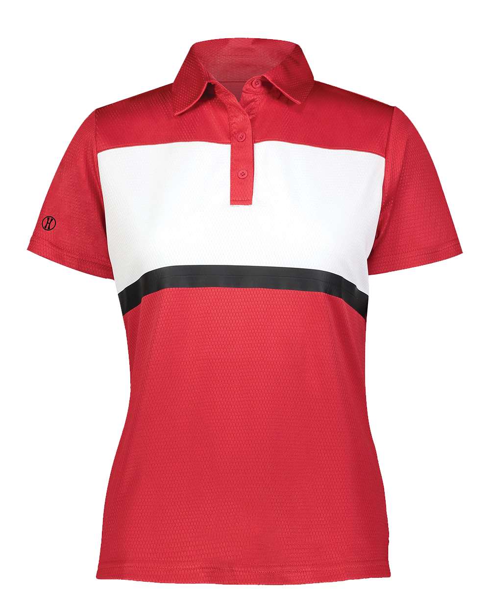 Holloway Women's Prism Bold Polo. 222776 - Scarlet/ White