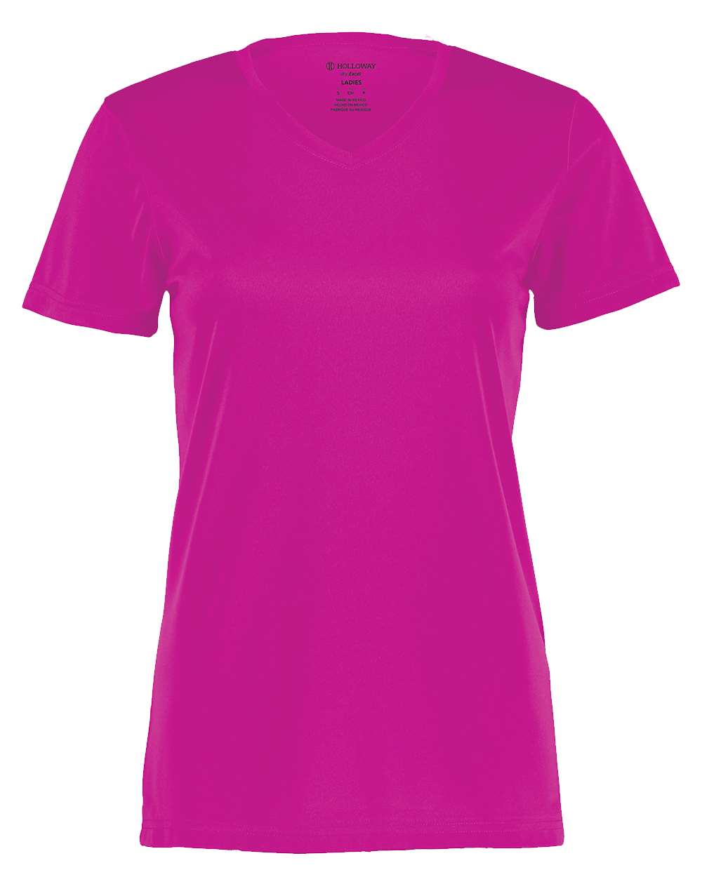 Holloway Women's Momentum V-Neck T-Shirt. 222820 - Power Pink