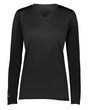 Holloway Women's Momentum Long Sleeve V-Neck T-Shirt. 222824 - Black