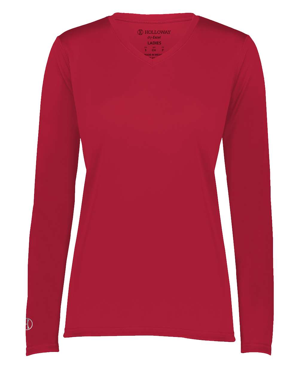 Holloway Women's Momentum Long Sleeve V-Neck T-Shirt. 222824 - Scarlet
