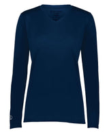Holloway Women's Momentum Long Sleeve V-Neck T-Shirt. 222824 - Navy