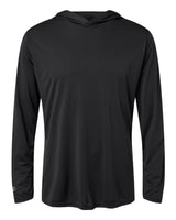 Holloway Men's Momentum Hooded Long Sleeve T-Shirt. 222830 - Black
