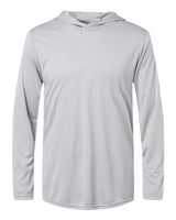 Holloway Men's Momentum Hooded Long Sleeve T-Shirt. 222830 - Silver