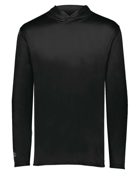 Holloway Youth Momentum Hooded Long Sleeve T-Shirt. 222831 - Black