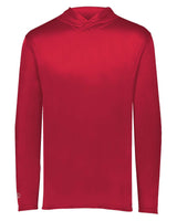 Holloway Youth Momentum Hooded Long Sleeve T-Shirt. 222831 - Scarlet