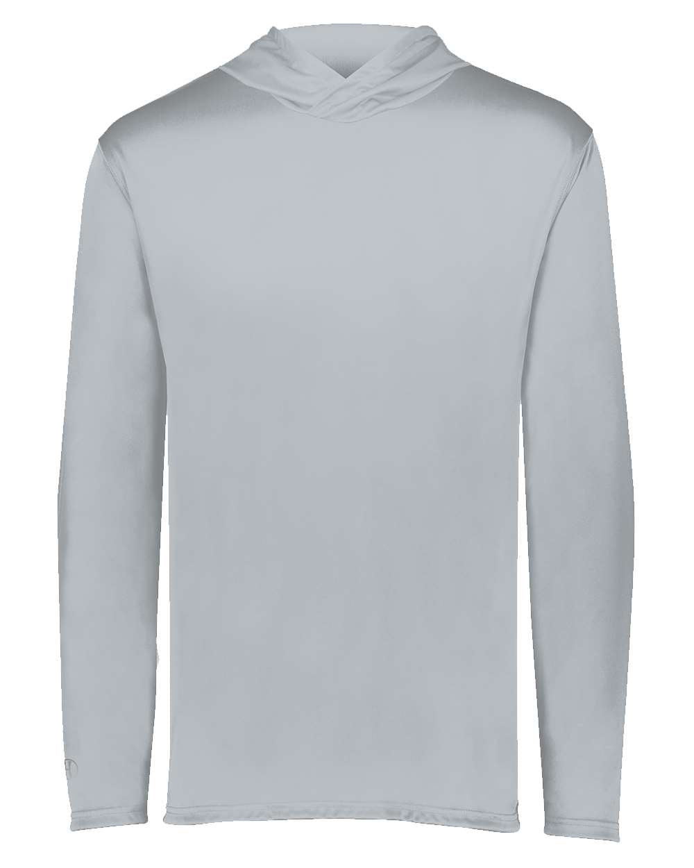Holloway Youth Momentum Hooded Long Sleeve T-Shirt. 222831 - Silver