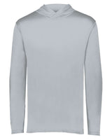 Holloway Youth Momentum Hooded Long Sleeve T-Shirt. 222831 - Silver