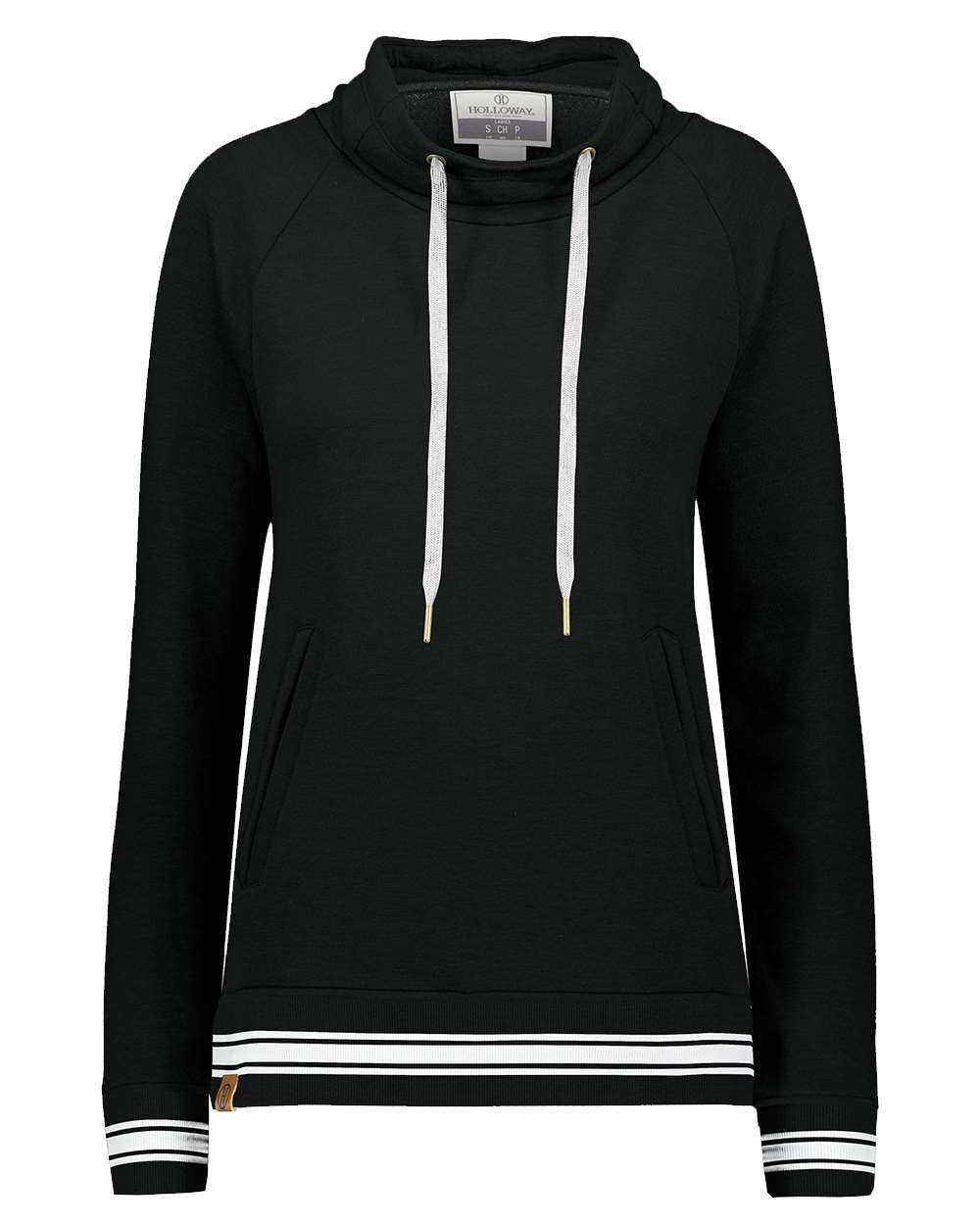 Holloway Women's All-American Fleece Funnel Neck Sweatshirt. 229763 - Black/ White