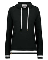 Holloway Women's All-American Fleece Funnel Neck Sweatshirt. 229763 - Black/ White