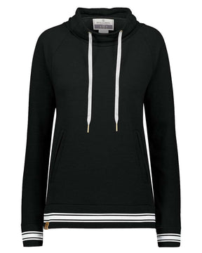 Holloway Women's All-American Fleece Funnel Neck Sweatshirt. 229763 - Black/ White