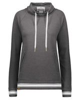 Holloway Women's All-American Fleece Funnel Neck Sweatshirt. 229763 - Carbon Heather/ White