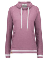 Holloway Women's All-American Fleece Funnel Neck Sweatshirt. 229763 - Dusty Rose Heather/ White