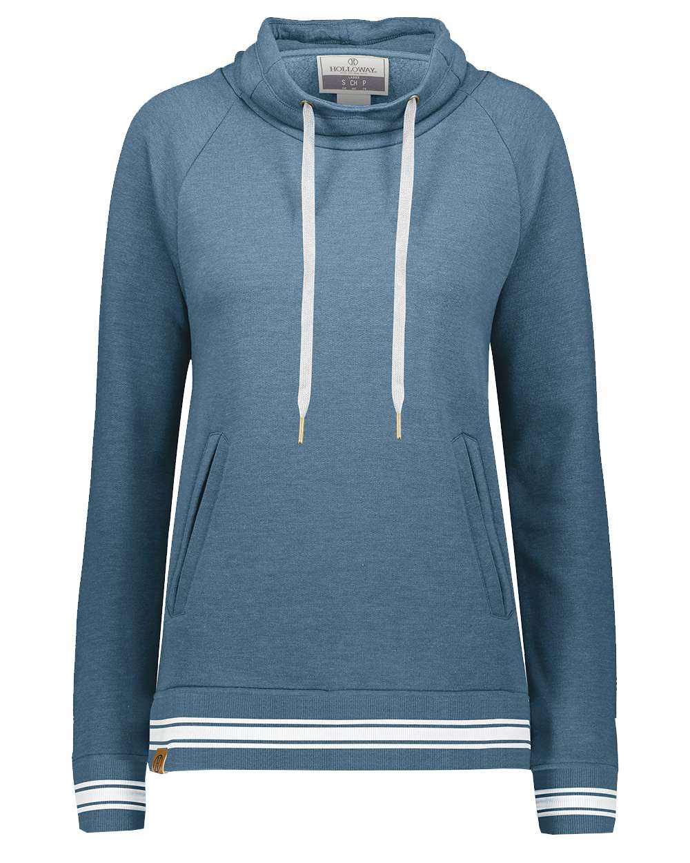 Holloway Women's All-American Fleece Funnel Neck Sweatshirt. 229763 - Storm Heather/ White