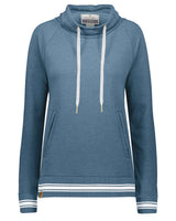 Holloway Women's All-American Fleece Funnel Neck Sweatshirt. 229763 - Storm Heather/ White