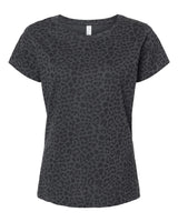LAT Women's Fine Jersey Tee. 3516 - Black Leopard