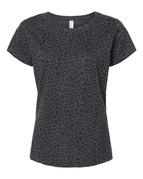 LAT Women's Fine Jersey Tee. 3516 - Black Leopard