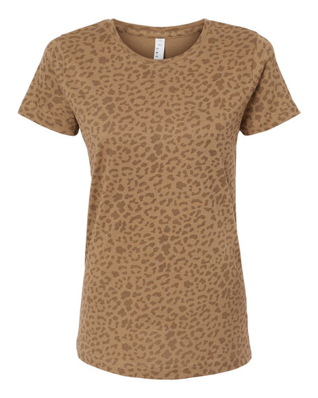 LAT Women's Fine Jersey Tee. 3516 - Brown Leopard