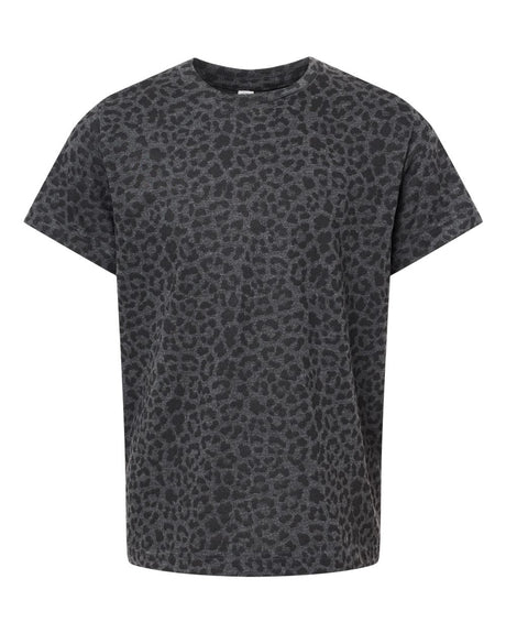 LAT Youth Fine Jersey Tee. 6101 - Black Leopard