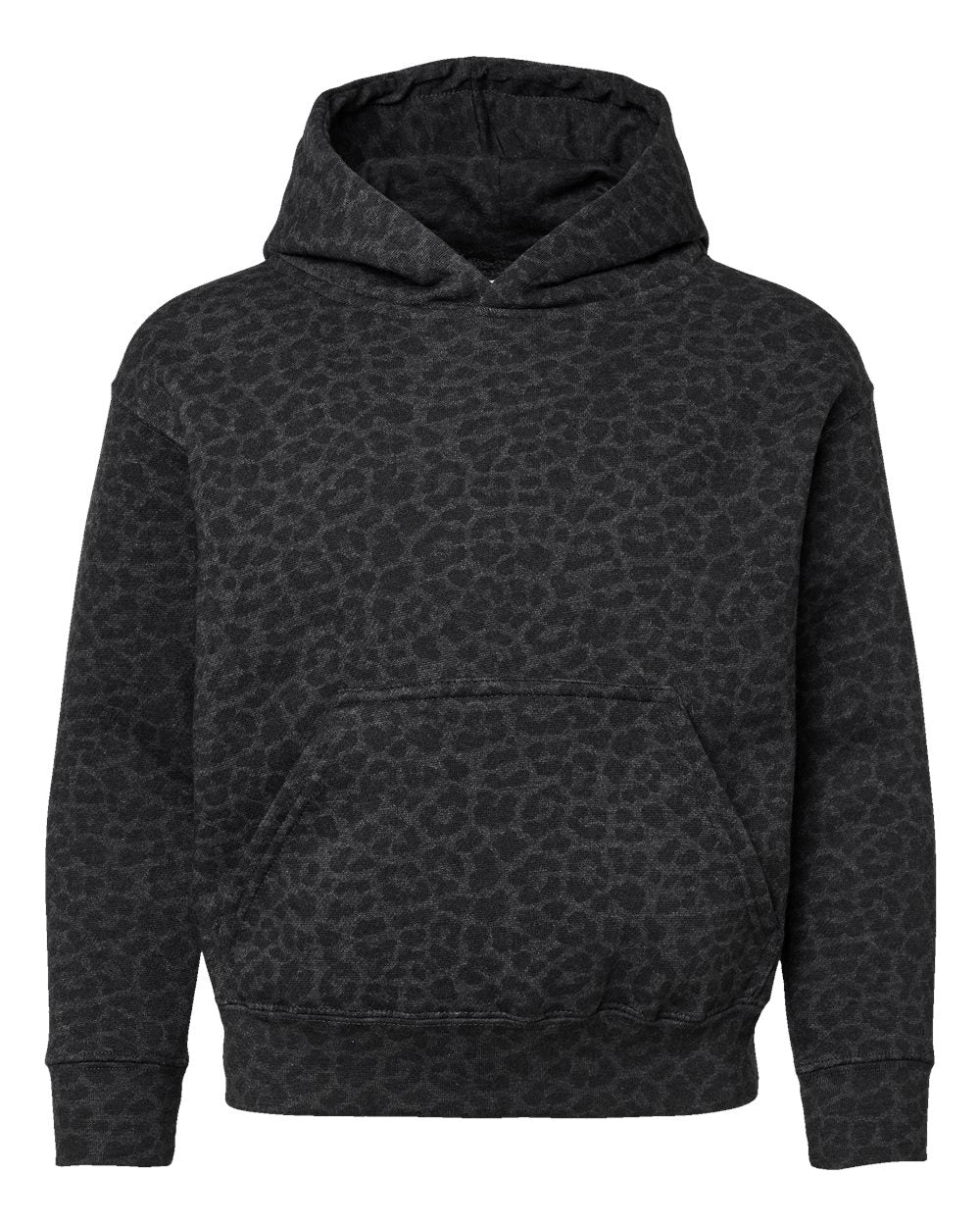 LAT Youth Hoodie Sweatshirt. 2296 - Black Leopard