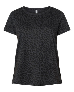 LAT Women's Curvy Collection Fine Jersey Tee. 3816 - Black Leopard