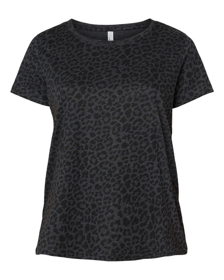 LAT Women's Curvy Collection Fine Jersey Tee. 3816 - Black Leopard