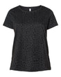 LAT Women's Curvy Collection Fine Jersey Tee. 3816 - Black Leopard
