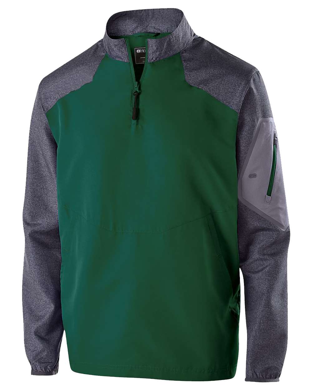 Holloway Men's Raider Quarter-Zip Jacket. 229155 - Carbon Print/ Forest