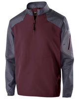 Holloway Men's Raider Quarter-Zip Jacket. 229155 - Carbon Print/ Maroon