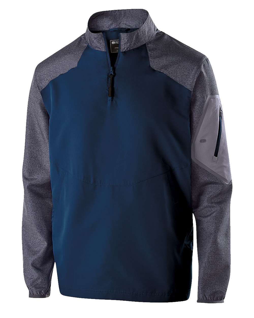 Holloway Men's Raider Quarter-Zip Jacket. 229155 - Carbon Print/ Navy