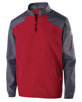 Holloway Men's Raider Quarter-Zip Jacket. 229155 - Carbon Print/ Scarlet